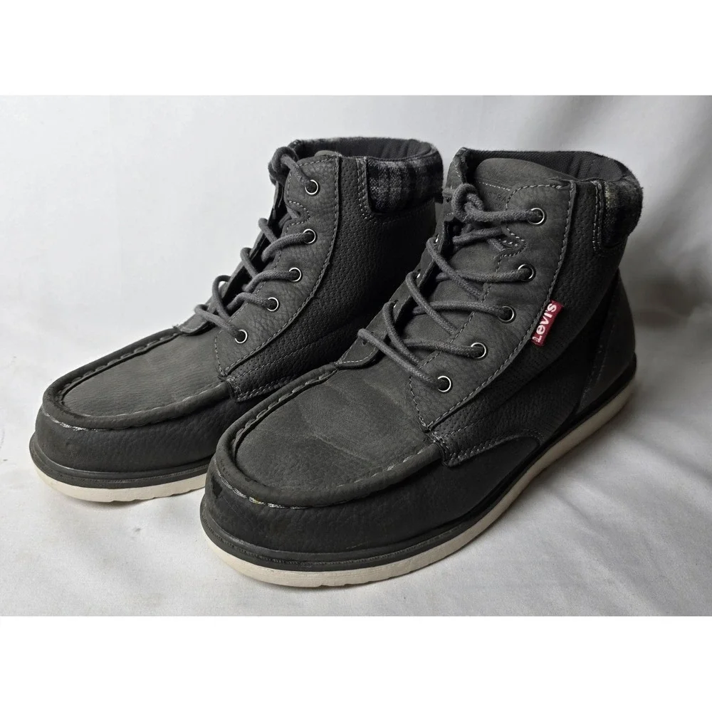 Levis Boots Kids Boys 5 Ankle Boots Gray Lace Comfort Trendy